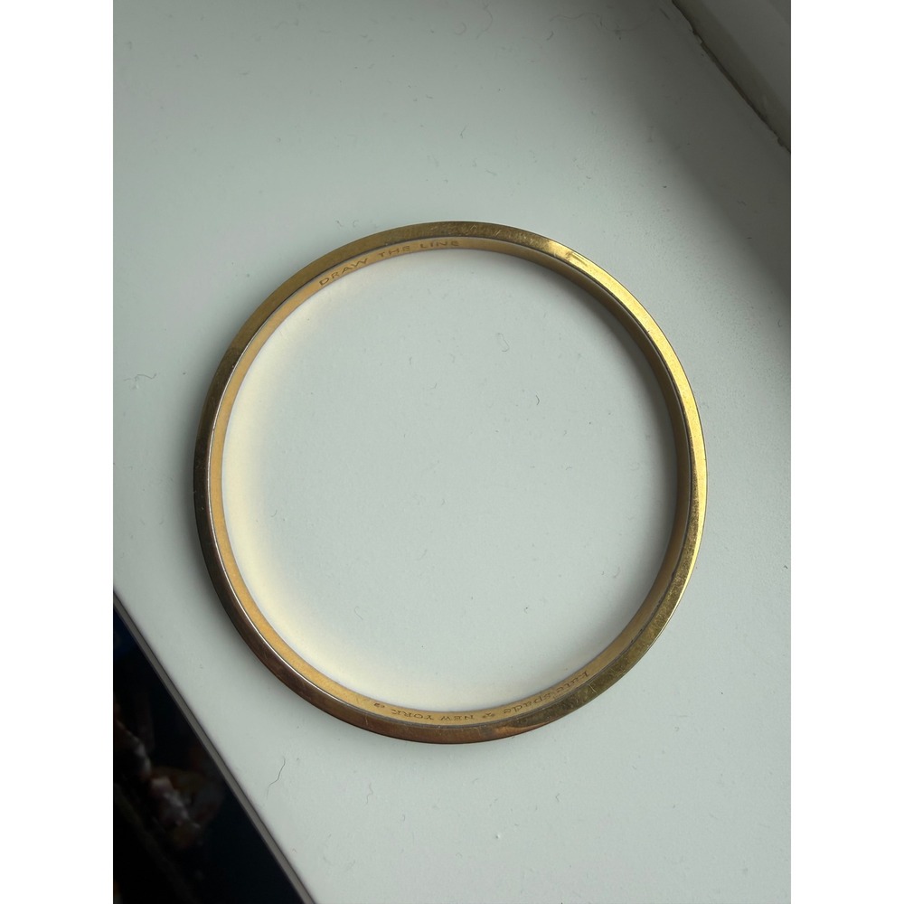 Kate Spade Draw The Line Black Gold Enamel‎ Bangle Bracelet Idiom Collection - Picture 8 of 9